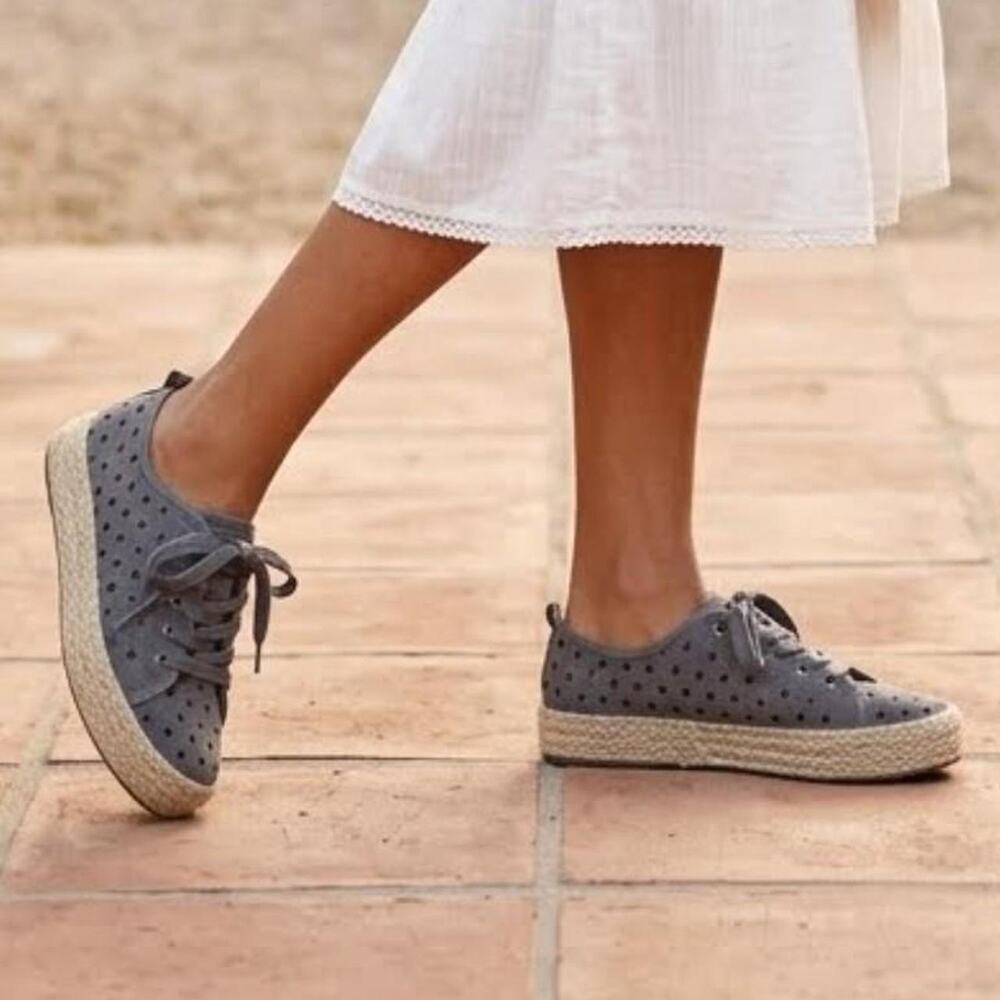 Grey star print espadrille sneakers